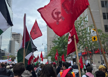 RCP comrades at the Nakba 76th anniversary rally in Toronto