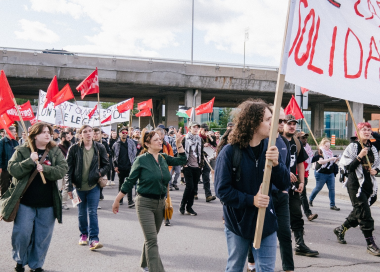 RCP comrades at the Nakba 76th anniversary rally in Toronto